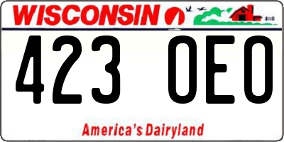 WI license plate 423OEO