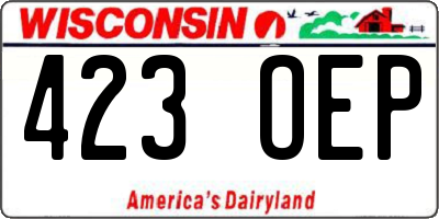 WI license plate 423OEP