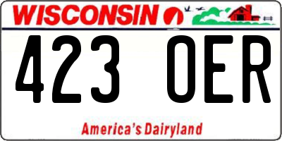 WI license plate 423OER