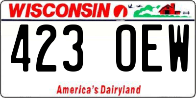 WI license plate 423OEW