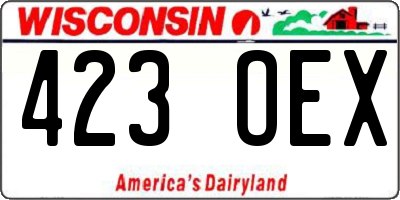 WI license plate 423OEX