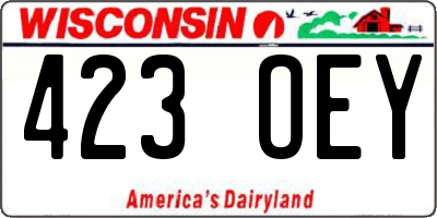 WI license plate 423OEY