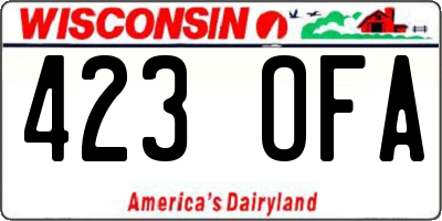WI license plate 423OFA