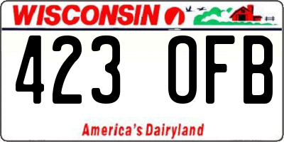 WI license plate 423OFB