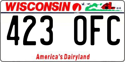 WI license plate 423OFC