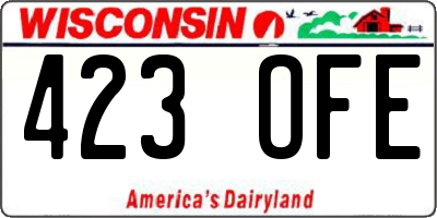 WI license plate 423OFE