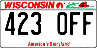WI license plate 423OFF