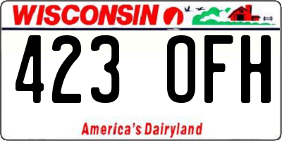 WI license plate 423OFH