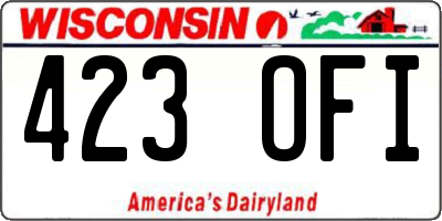 WI license plate 423OFI