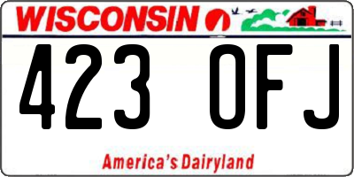 WI license plate 423OFJ