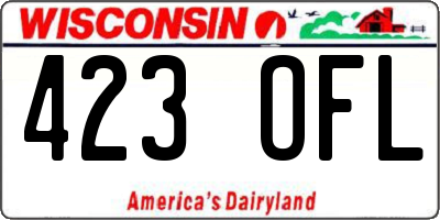 WI license plate 423OFL