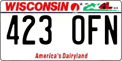 WI license plate 423OFN