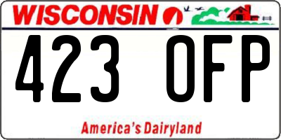 WI license plate 423OFP