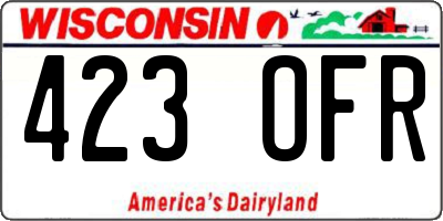 WI license plate 423OFR