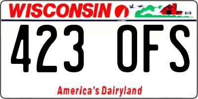 WI license plate 423OFS