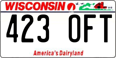 WI license plate 423OFT