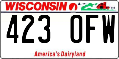 WI license plate 423OFW