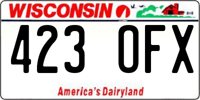 WI license plate 423OFX