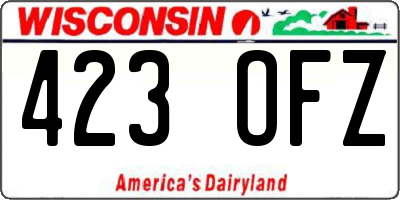 WI license plate 423OFZ
