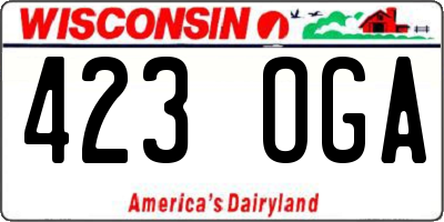 WI license plate 423OGA