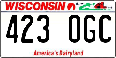 WI license plate 423OGC