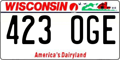 WI license plate 423OGE