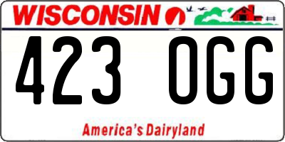 WI license plate 423OGG