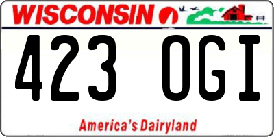 WI license plate 423OGI