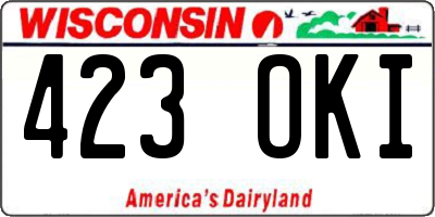 WI license plate 423OKI