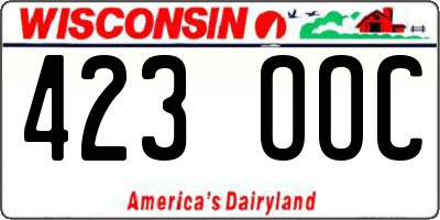 WI license plate 423OOC