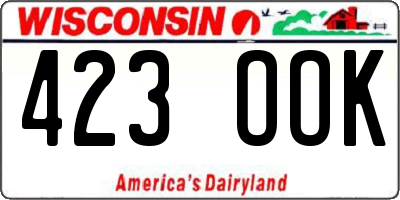 WI license plate 423OOK