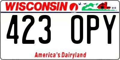 WI license plate 423OPY
