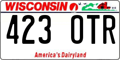 WI license plate 423OTR
