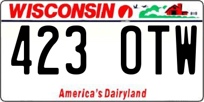 WI license plate 423OTW