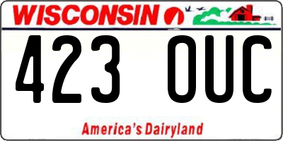 WI license plate 423OUC