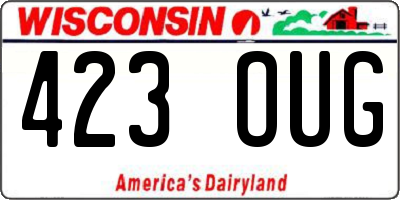 WI license plate 423OUG