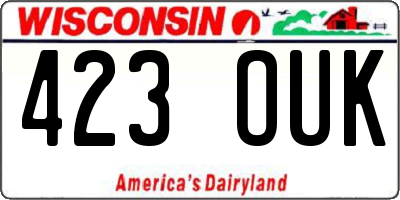 WI license plate 423OUK