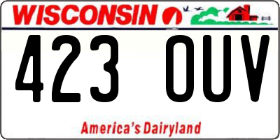 WI license plate 423OUV