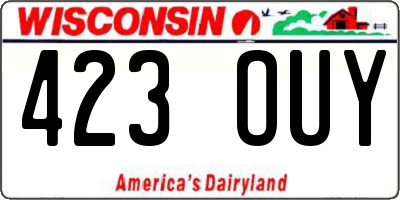 WI license plate 423OUY