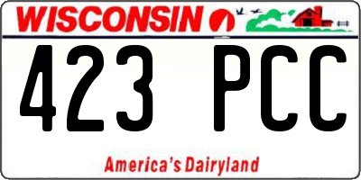 WI license plate 423PCC