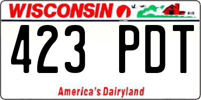 WI license plate 423PDT