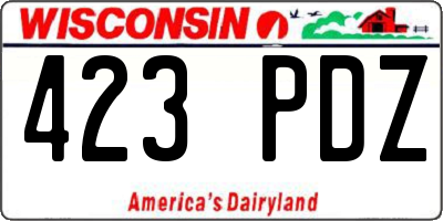 WI license plate 423PDZ