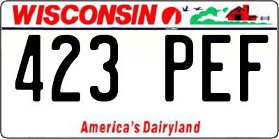 WI license plate 423PEF