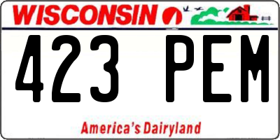 WI license plate 423PEM