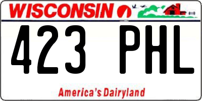 WI license plate 423PHL
