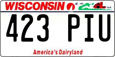 WI license plate 423PIU