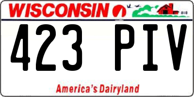 WI license plate 423PIV