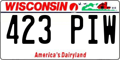 WI license plate 423PIW