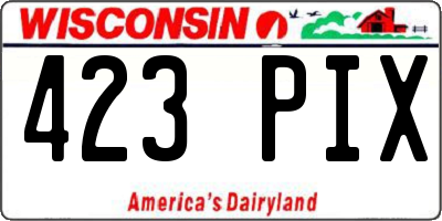 WI license plate 423PIX