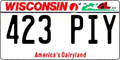 WI license plate 423PIY